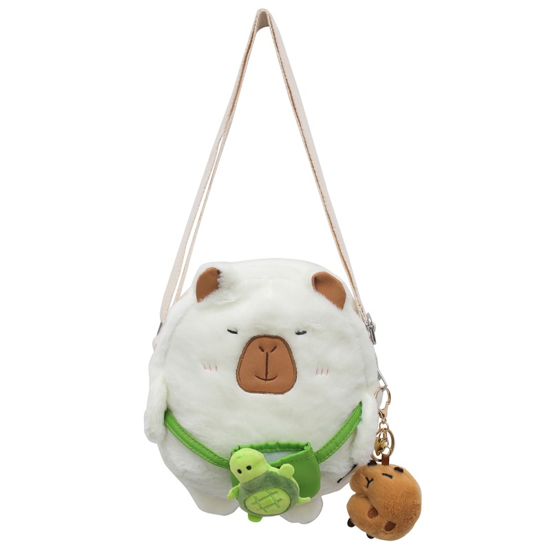 Picture of New Winter Plush Shoulder Bag for Children, Cute Kapibara Bear Crossbody Bag, Fun Casual Coin Purse