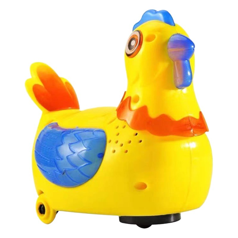 Children's electric music universal lower laying hen egg toy walking light simulation chicken toy treasure