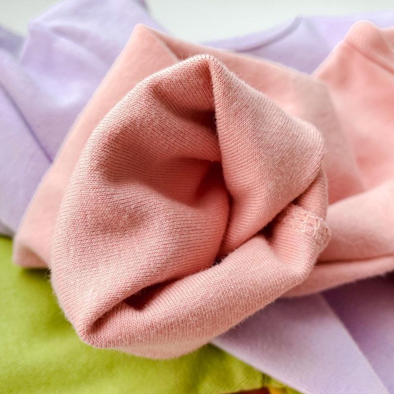 Picture of 2023 Children's Cotton Long-sleeved T-shirt Base Shirt Spring and Autumn Loose Solid Color Round Neck Sanding Top for Boys and Girls