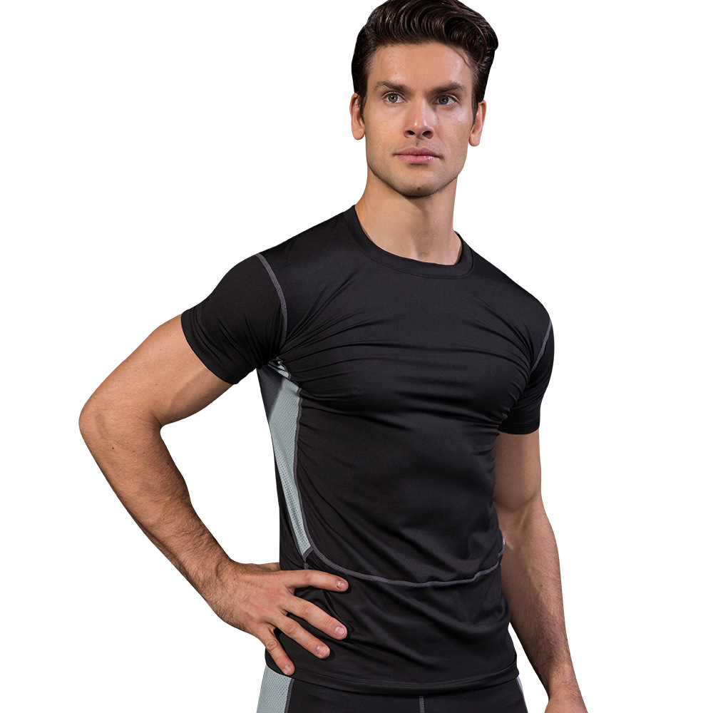 Picture of Men's PRO Sports Fitness Clothing Training Short-sleeved Gym Running AliExpress Quick-drying Tights Mesh T-shirt
