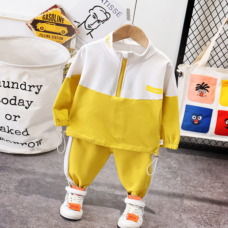 Picture of Foreign trade new autumn children's clothes suit baby long-sleeved zipper jacket coat trousers two-piece set delivery