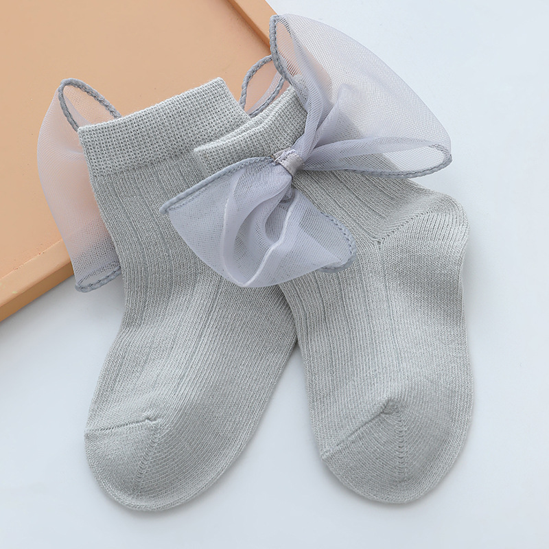 Picture of Baby Princess Socks Korean Fashion Girl Socks Children's Lace Socks Lace Bow Baby Cotton Socks Full Moon Photo