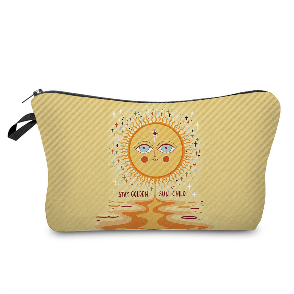 Picture of Factory Direct geometric printing cosmetic bag simple pattern wash bag portable travel cosmetics storage bag