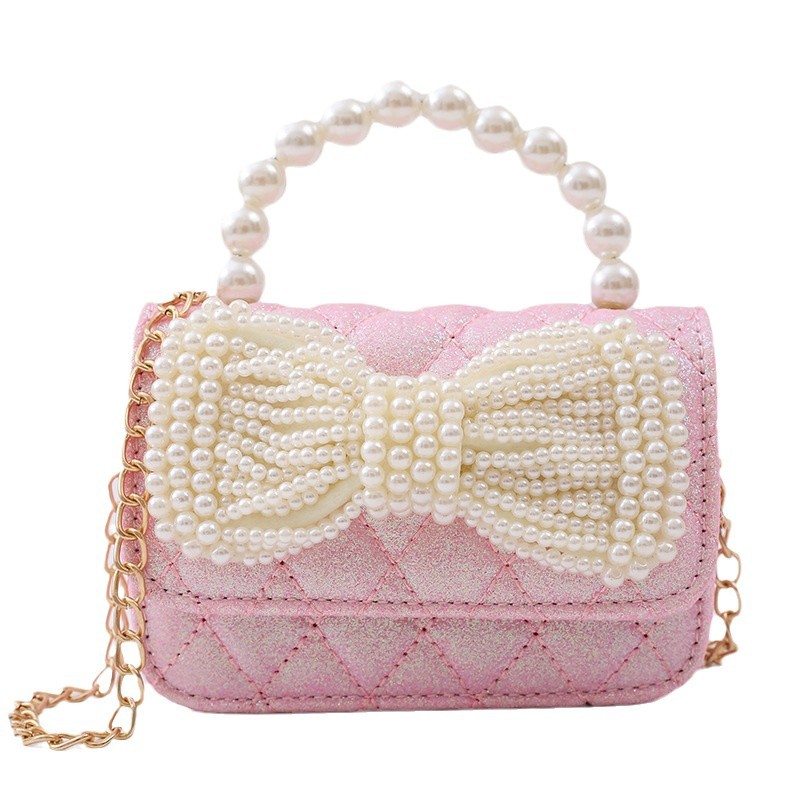 Picture of Fashion Girl Chain Crossbody Bag Distinctive Stylish Little Princess Shoulder Bag Mini Pearl Handbag Accessories Trendy Bag