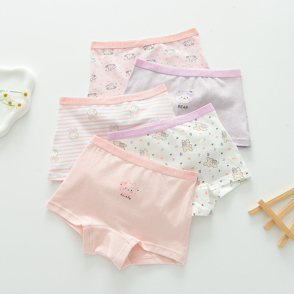 Picture of ETX women's children's underwear girls cotton underwear children's baby boxer shorts baby toddler boxer shorts 5 pieces