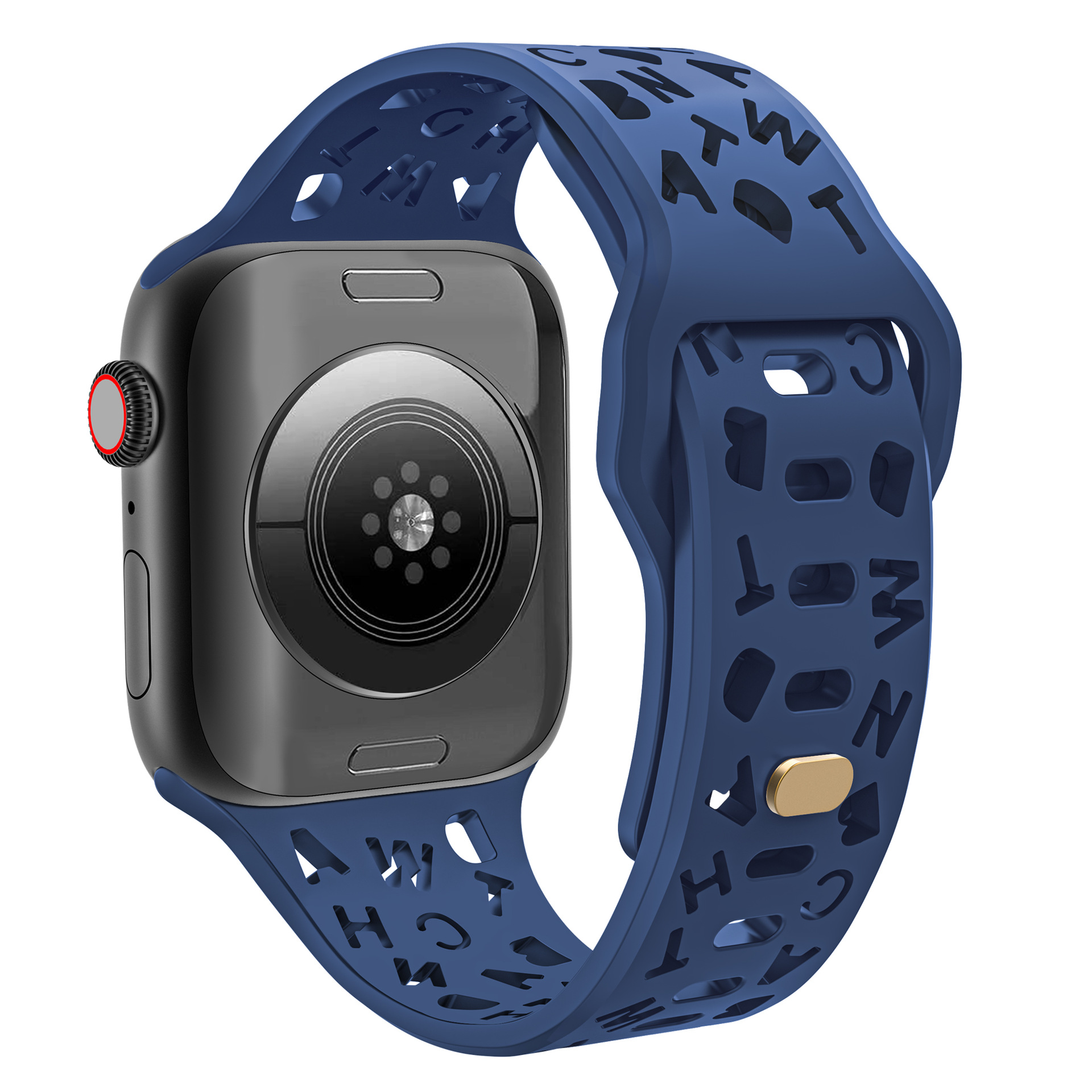 Picture of For Apple Watch iwatch87654321 Strap applewatchs9 English Hollow Solid Color Silicone Watch