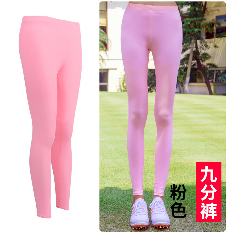 Picture of TYGJ Golf Clothing Women's Sunscreen Pants Summer Thin Ice Silk Leggings Breathable Foot Socks