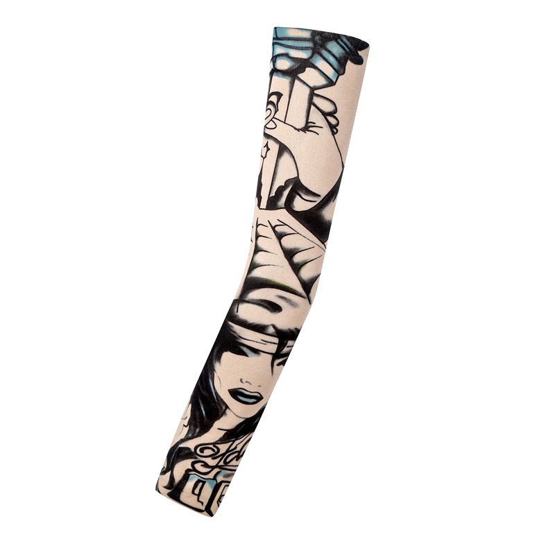 Picture of Outdoor Sleeve Tattoo Sleeve Seamless Men's and Women's Flower Arm Riding Sunscreen Sleeve Tattoo Arm Gifts