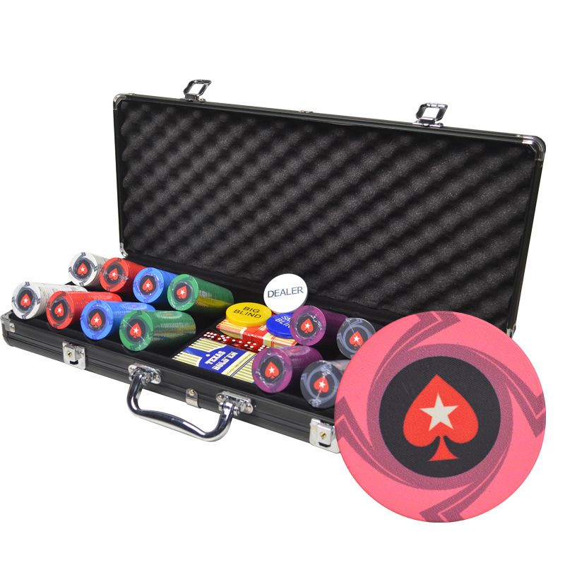 Peach Heart Faceless Ceramic Baijia Texas Hold'em Black Jack 21-point Mahjong Ceramic Chip Coin Aluminum Box Set