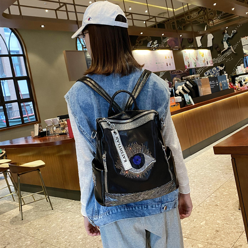 Rhinestone Backpack 2025 Summer New Fashion All-match High-end Western Style Women's Backpack Large Capacity Travel Bag