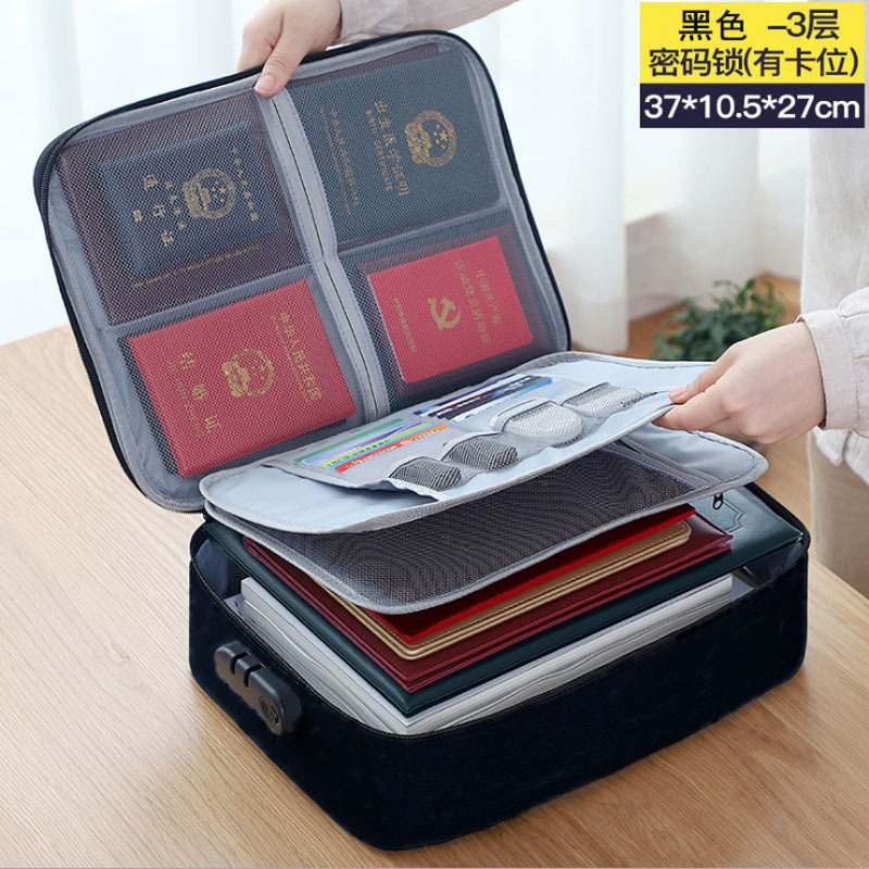 Picture of Certificate storage bag box household multi-functional household register document card holder certificate organizing box bag artifact