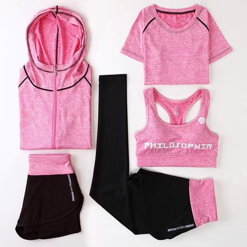 2019 new yoga clothing suit tremolo explosion five-piece set of slim slim quick-drying clothing professional running sportswear