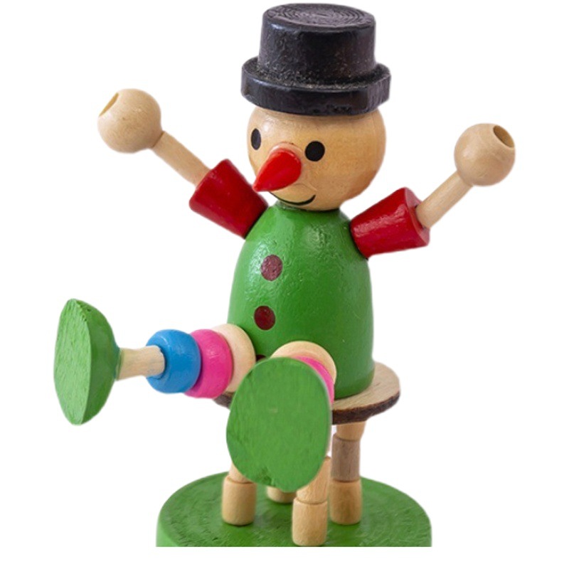 Creative Swing Wooden Clown Dancing Barrel Toy Desktop Ornaments Pressing Children's Intelligence Toys