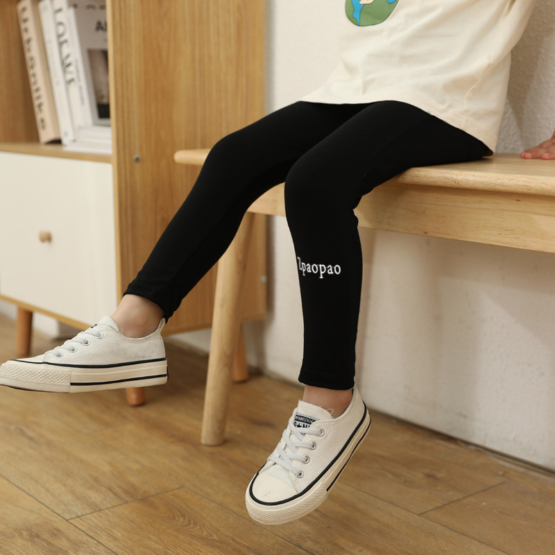 Picture of New Girls' Leggings for Outer Wear Spring & Fall New Korean Style Pure Color Three-Bar Modal Kidsren's Thin Leggings