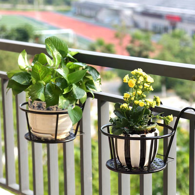 Picture of Balcony Flower Rack Hanging Hanging Orchid Fleshy Flower Pot Hanging Rack Plant Indoor and Outdoor Flower Rack Balcony Hanging Basket Flower Pot Hanging Rack