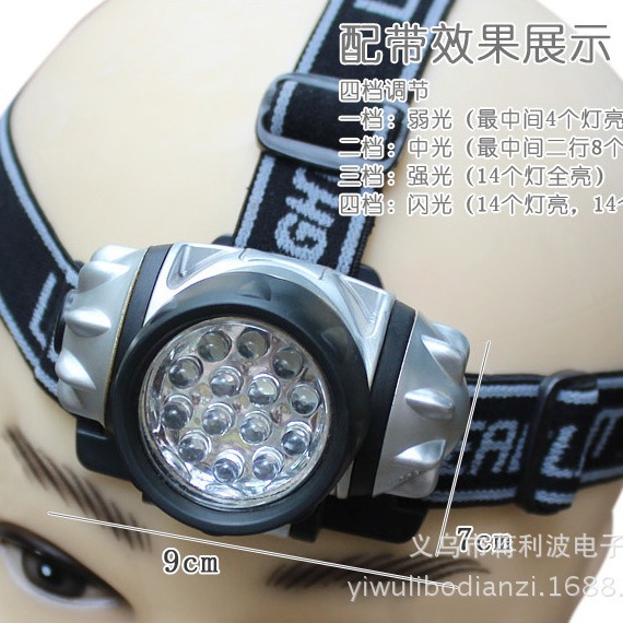 Picture of Factory direct 7,9,12,14,19.21,23LED headlights outdoor fishing camping equipment strong miner's lamp