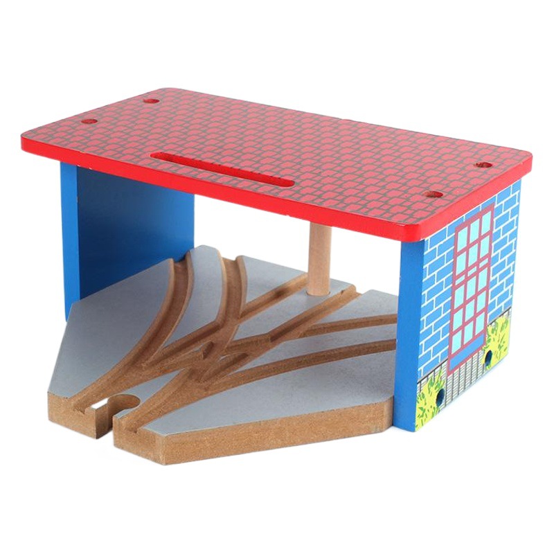 Children's wooden train track scene building accessories cave tunnel compatible Thomas train 2-6 years old