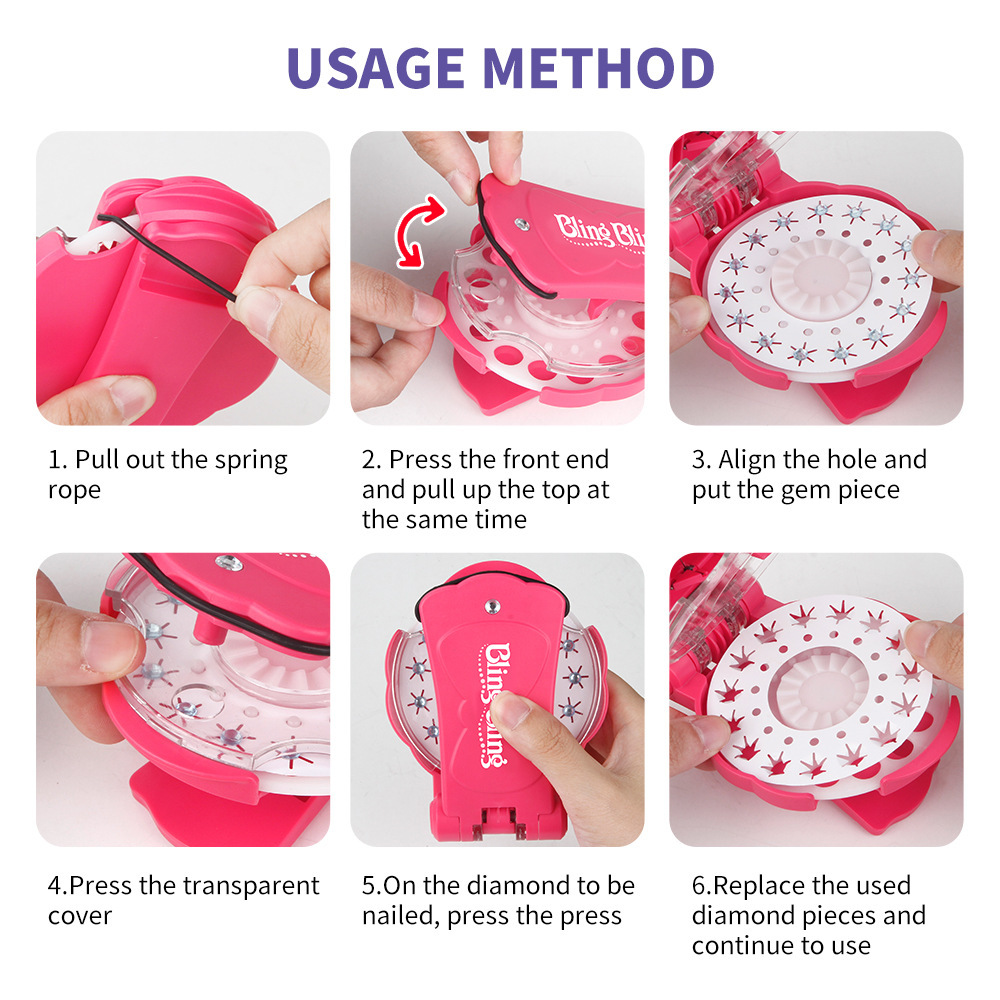 Picture of Cross-Border Magic Diamond Machine Children's Toys Wholesale Girls Hair Braider Play House Hair Accessories Makeup Nail Drill Machine