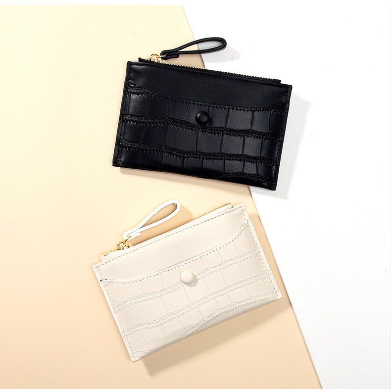 Picture of New Style Simple Short Women's Coin Purse Zipper Coin Bag Mini Ultra-thin Multi-card Handheld Fashion Card Bag Trendy