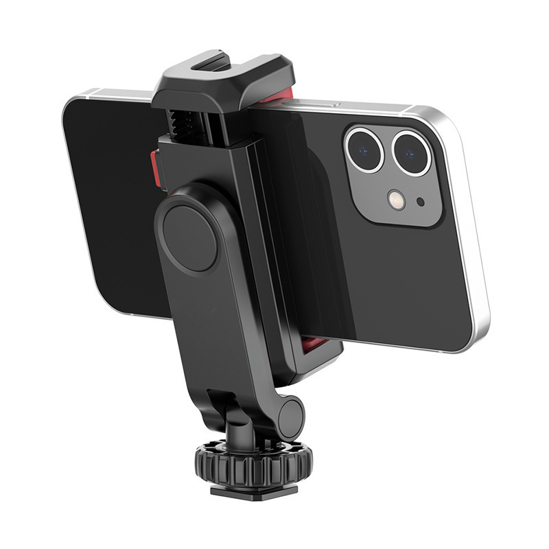 Picture of Mobile phone clip ST-06S double cold boots for SLR camera external horizontal and vertical shooting live hot shoe bracket photography