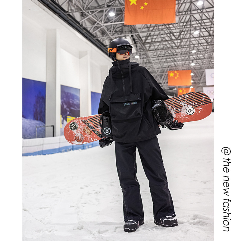 Picture of in stock Wholesale Snowboard Ski Suit Hooded Girls Bright Color Waterproof Warm fleece-lined Thickened Jacket Mountaineering Suit