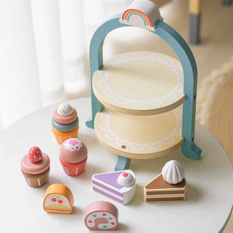 Picture of Wooden Family Royal Afternoon Tea Children's Dessert Exercise Baby's Social Ability Family Interactive Toys