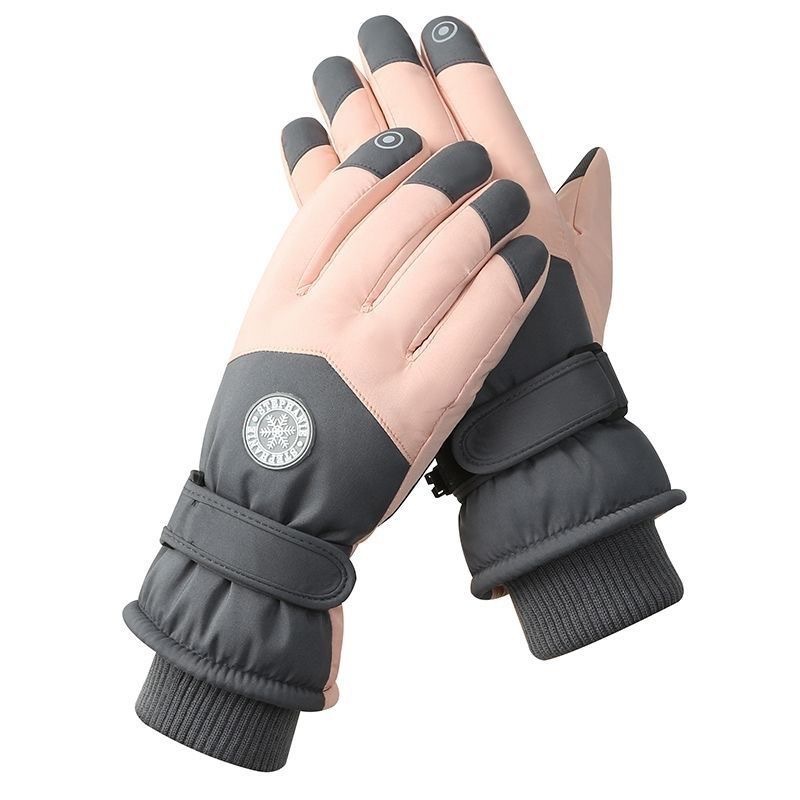 Picture of Men's and Women's Couple's Winter Skiing Outdoor Riding Warm Cold-proof Windproof Waterproof fleece-lined Thickened Touchscreen Gloves