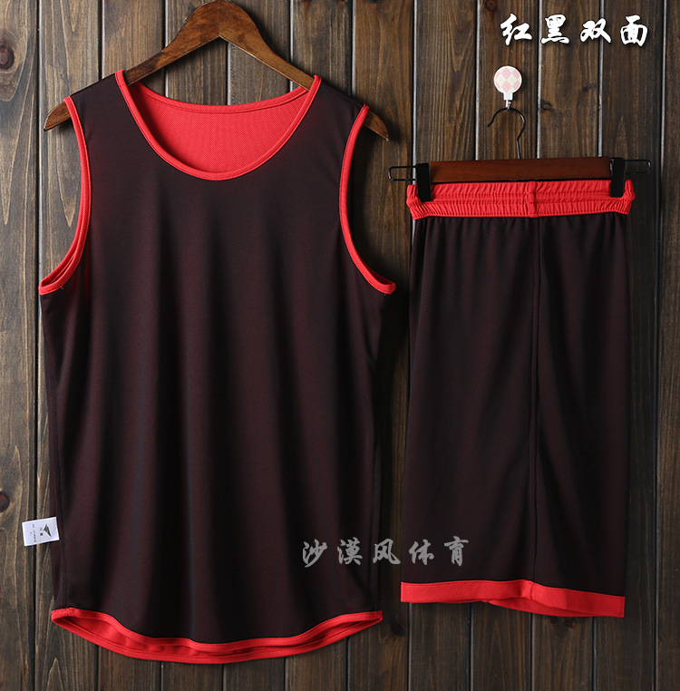 Picture of Single-layer double-sided basketball uniform suit men's and women's fixed printing breathable children's basketball uniform competition training team uniform printing number