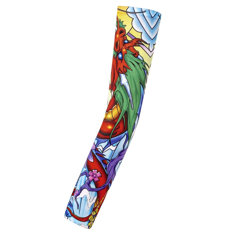 Picture of Outdoor Sleeve Tattoo Sleeve Seamless Men's and Women's Flower Arm Riding Sunscreen Sleeve Tattoo Arm Gifts