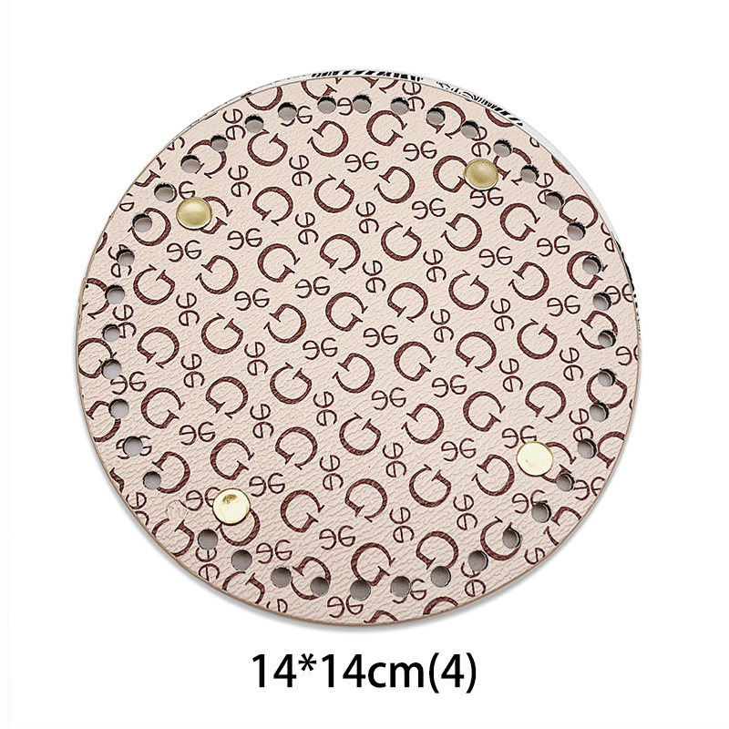 Picture of Spring and Summer handmade needle hook woven handbag DIY bag bottom plate accessories 25 * 12cmPU leather printing bag bottom base