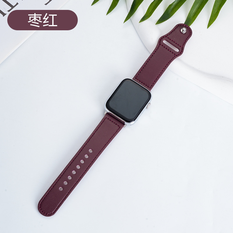 Picture of Suitable for Apple Huawei Watch Strap Applewatch Smart Watch Retro Business First Layer Genuine Leather iWatch Buckle