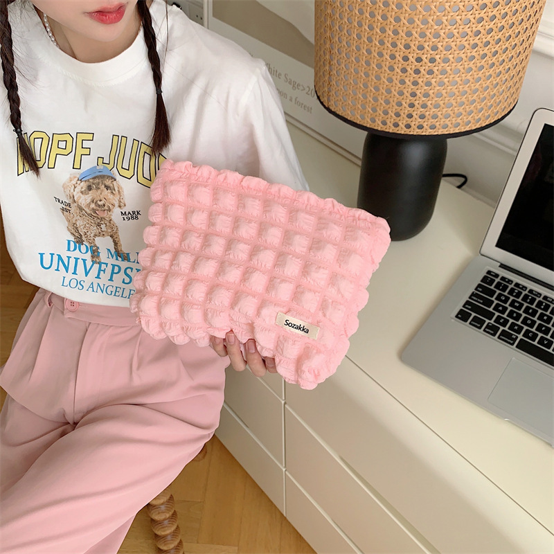 Picture of Cosmetic Bag high-looking bubble cloud large capacity cosmetic bag canvas cosmetic storage travel wash bag
