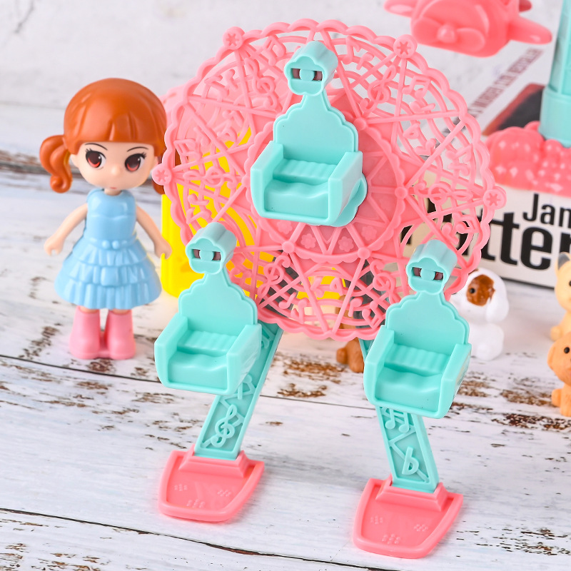 Picture of Children's Play House Toys, Happy Amusement Park, Roller Coaster, Playground Set, Parent-Child Interactive Girl Toys