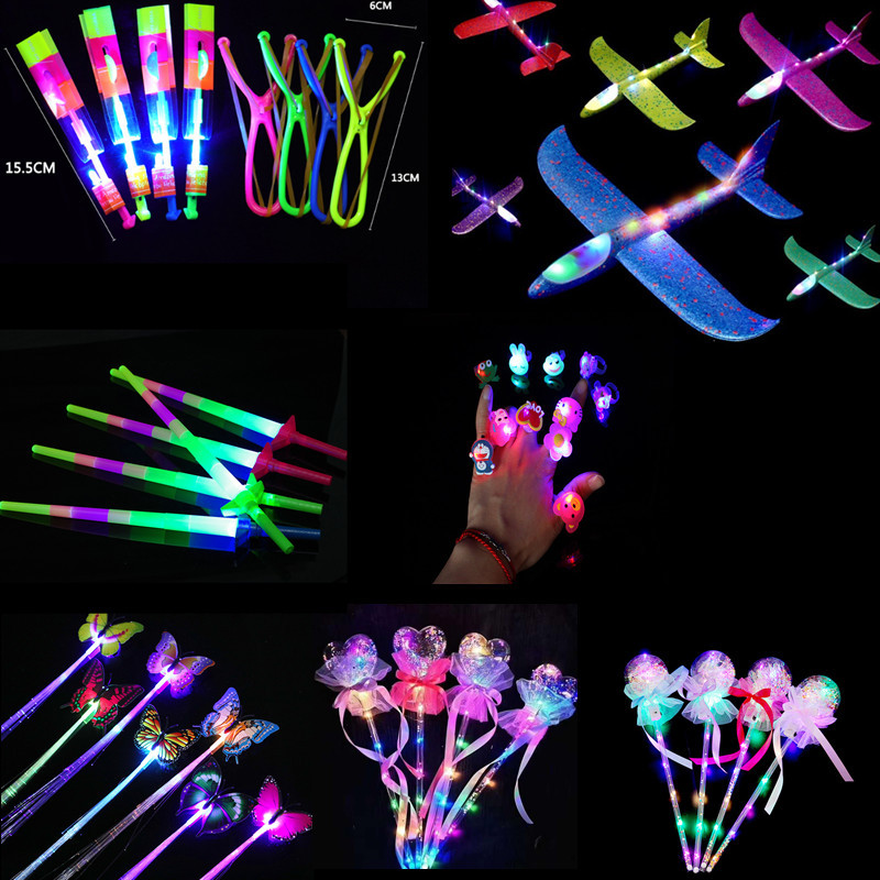 Luminous Toy Night Market Stall Cartoon Flash Luminous Slingshot Arrow Magic Stick Hairpin Hot Selling Toy Wholesale