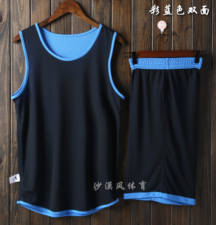 Picture of Single-layer double-sided basketball uniform suit men's and women's fixed printing breathable children's basketball uniform competition training team uniform printing number