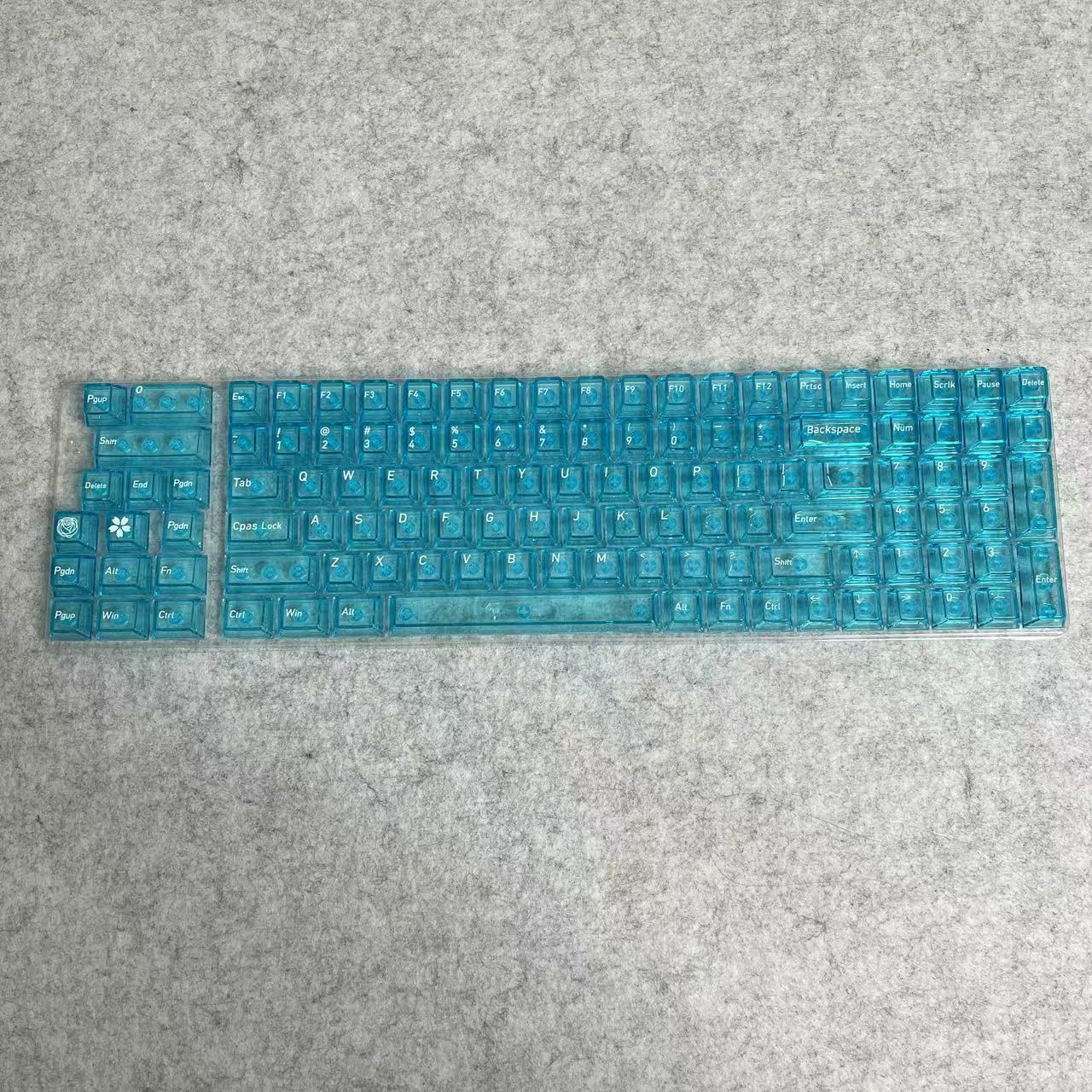 Picture of Wholesale 115-Key Four-Sided Transparent Keycaps Customized Original Height Mda High-Value Cross-Axis Matte Transparent Keycaps