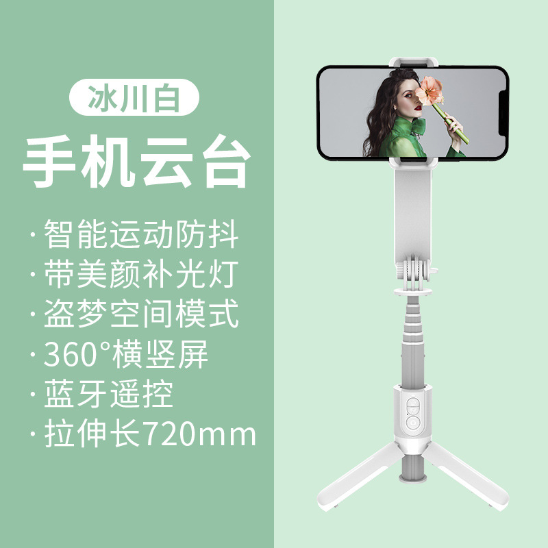 Picture of L09 handheld stabilizer Bluetooth selfie stick beauty fill light anti-shake VLOG single-axis mini stabilizer PTZ