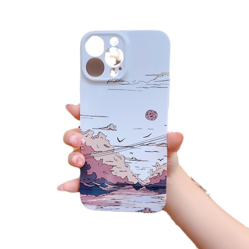 Picture of Painted Sunset Hill iphone14pm Phone Case for 15iPhone Filin Hard Case Apple 11 Phone Case