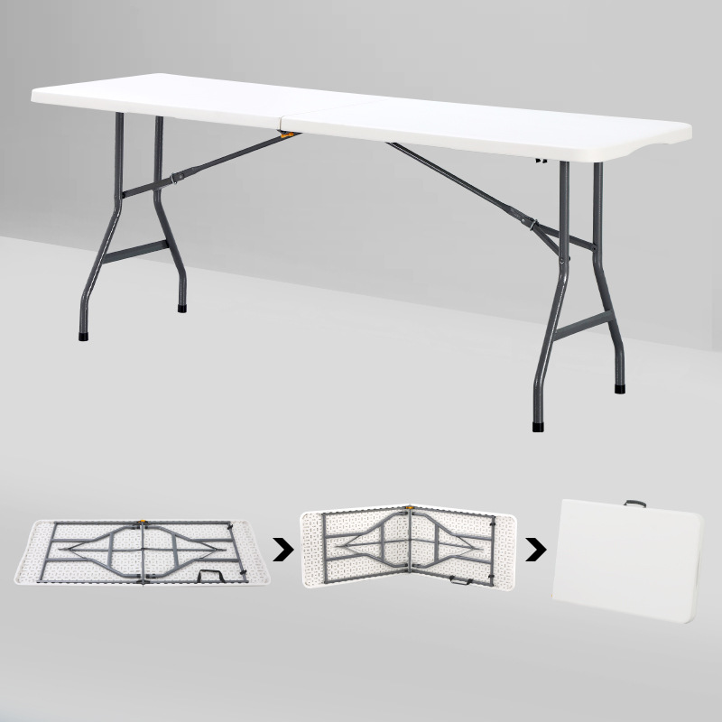 Picture of 1.8m Outdoor Plastic Folding Table Conference Long Blow Molded Table Night Market Stall Table Portable Banquet Dining Table