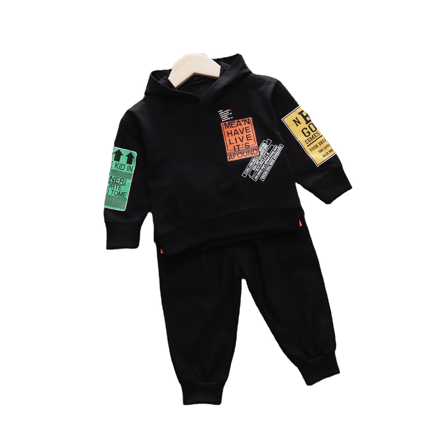 Picture of Foreign trade Spring and Autumn new long sleeve children's suit baby long sleeve hoodie sweater two-piece suit tide a generation of hair
