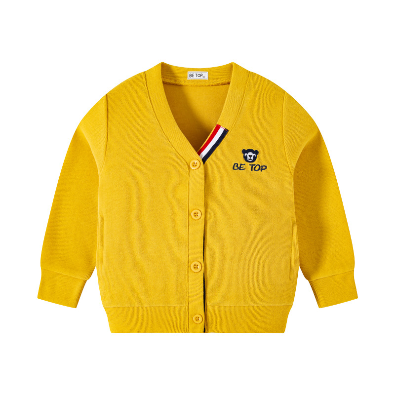 Picture of Betop Kidsren's Clothing 2025 Spring & Fall New Kidsren's Outwear French Threaded Top Boys' Knitted Knitwear Embroidered Cardigan