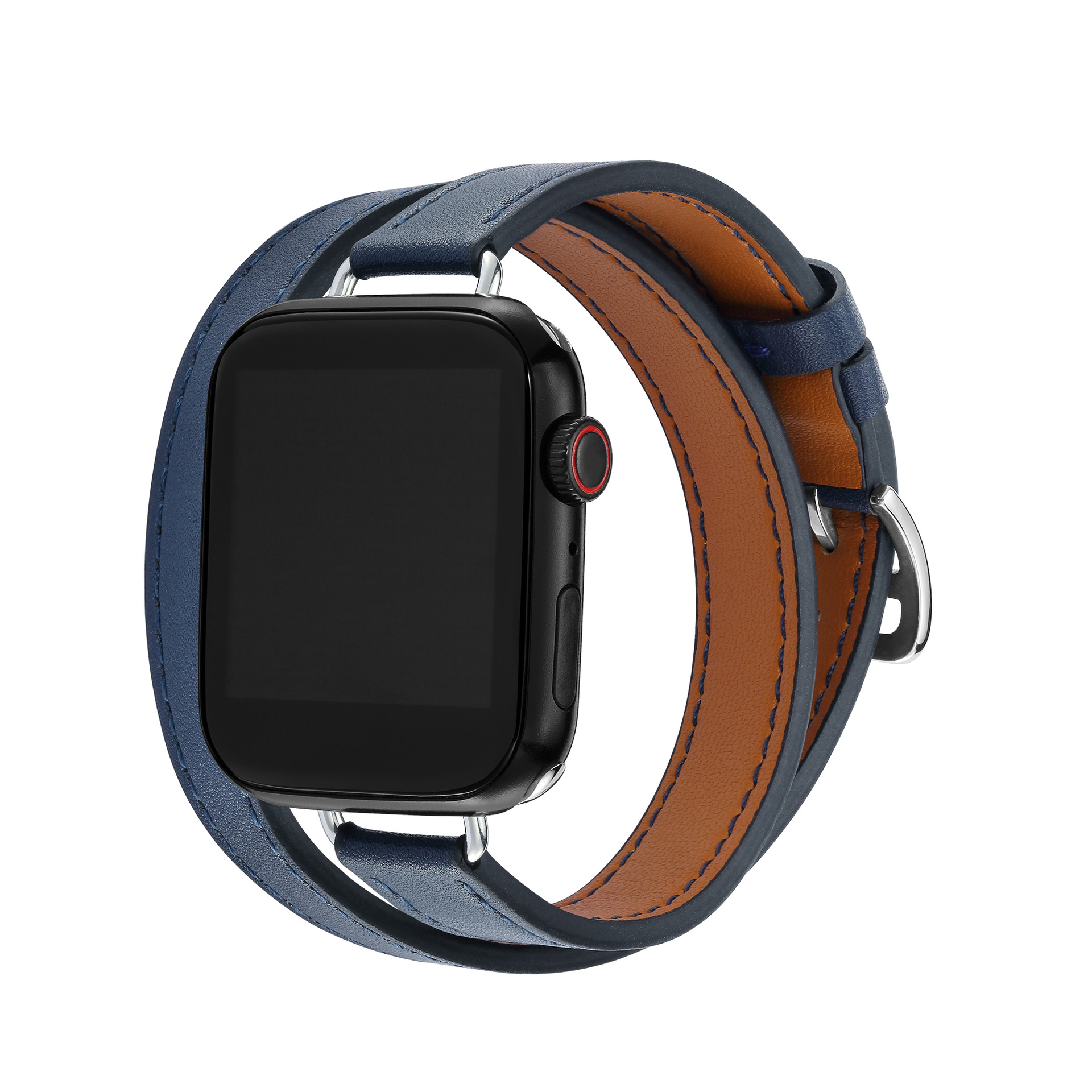 Picture of Suitable for Apple Watch Band Apple watch9/8/7/6/4 Slim-Fit Double-Circle Slim Waist Apple Leather Watch Band