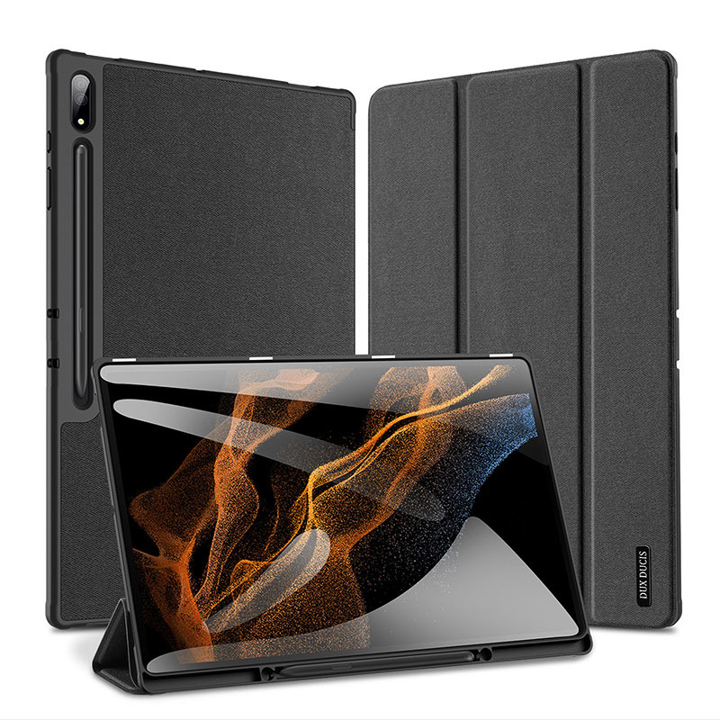 Picture of For Samsung TabS10Plus flat panel protective cover wholesale with pen slot anti-drop tri-fold protective shell S10Ultra