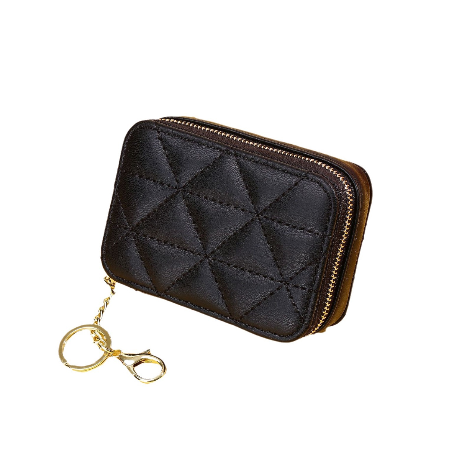 Picture of New Mini Mini Red Envelope with Mirror Mouth Rhombus Embroidery Line Exquisite Portable Keychain Makeup Bag