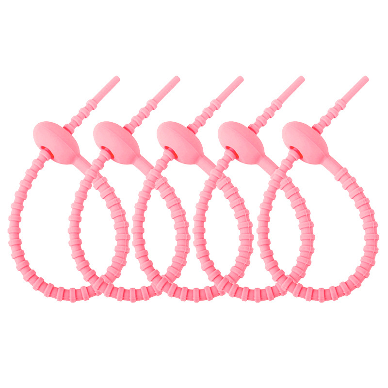 Picture of 180mm color silicone cable tie jewelry pendant stationery multifunctional lanyard data cable storage finishing winder