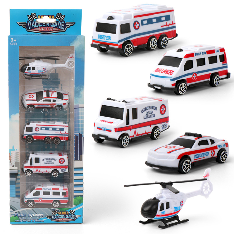 Picture of Children's toy car suit boy back to force sliding car military tank armored vehicle fire truck engineering vehicle