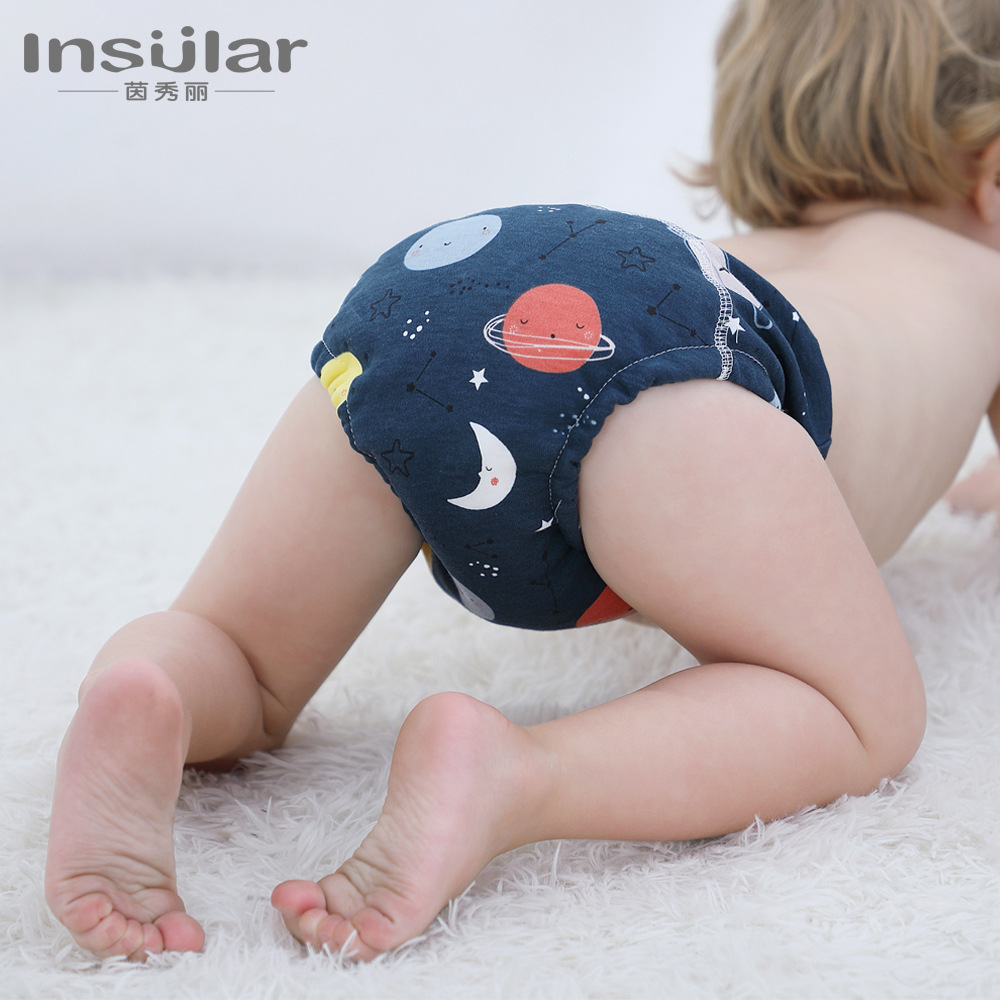 Picture of 2 Boxed Yinxiuli 6 Layer Pure Cotton Baby Training Pants Study Pants Baby Gauze Diaper Pants Baby Supplies