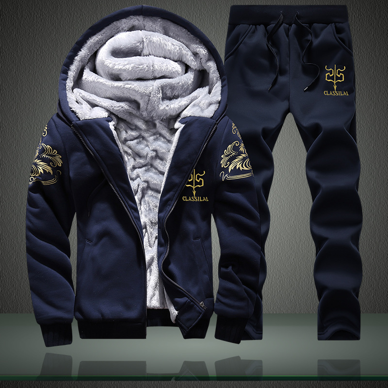Picture of Cross-border Men's Casual suit Men's Autumn and Winter fleece-lined Warm Cotton Clothes Youth Training Sportswear Baseball Clothes