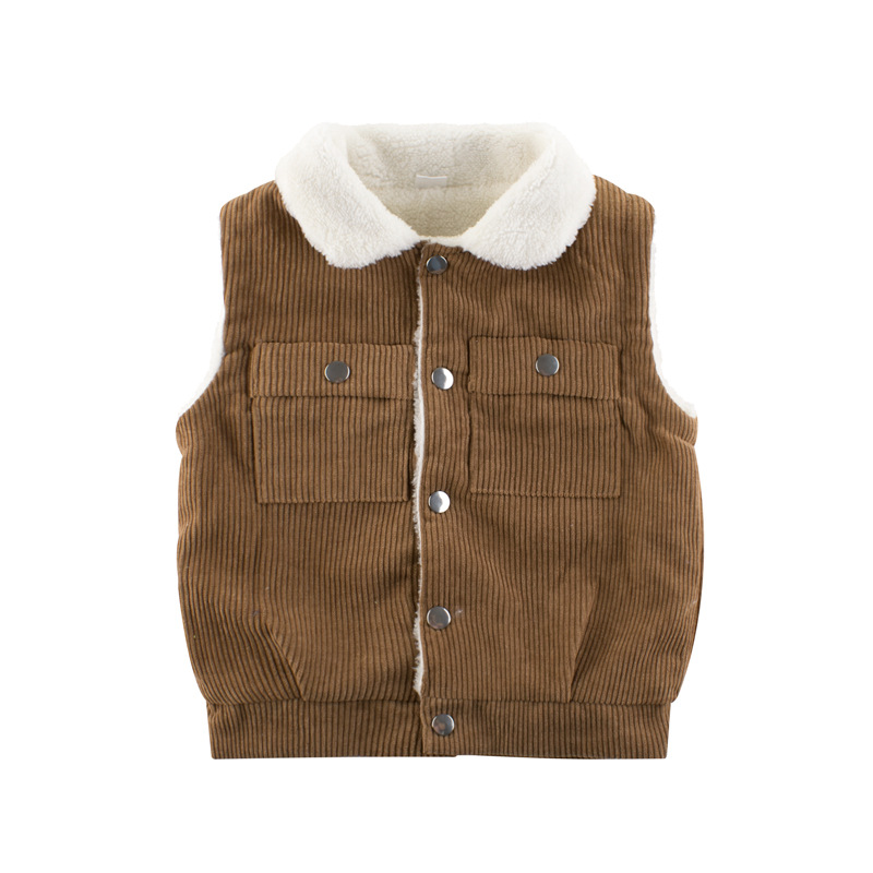 Picture of Spring children's clothing children's vest new 2024 boys lamb fleece fleece-lined baby clothing warm coat