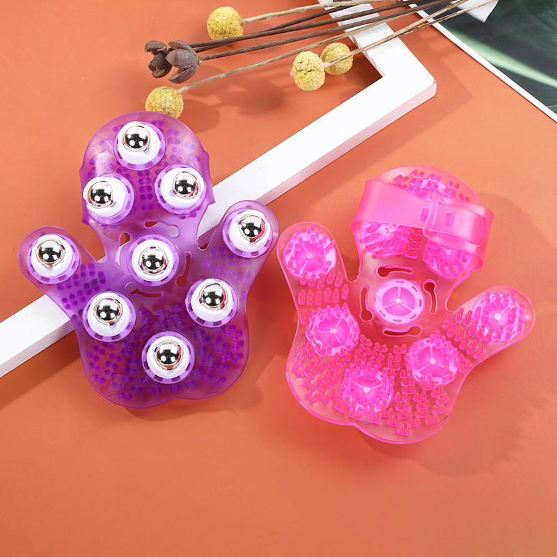 Picture of Nine-Bead Massager Palm Rotating Magnetic Beads Steel Ball Household Meridian Brush Nine-Bead Massager Ball Massage Brush